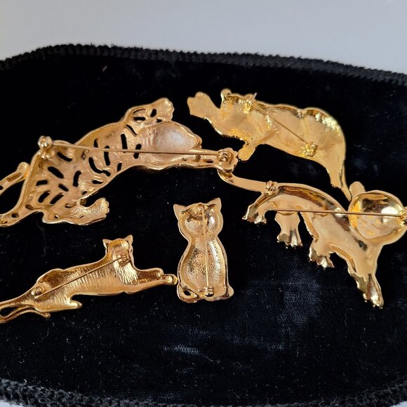 4 Vintage "Cat" Brooches - Picture 2 of 5